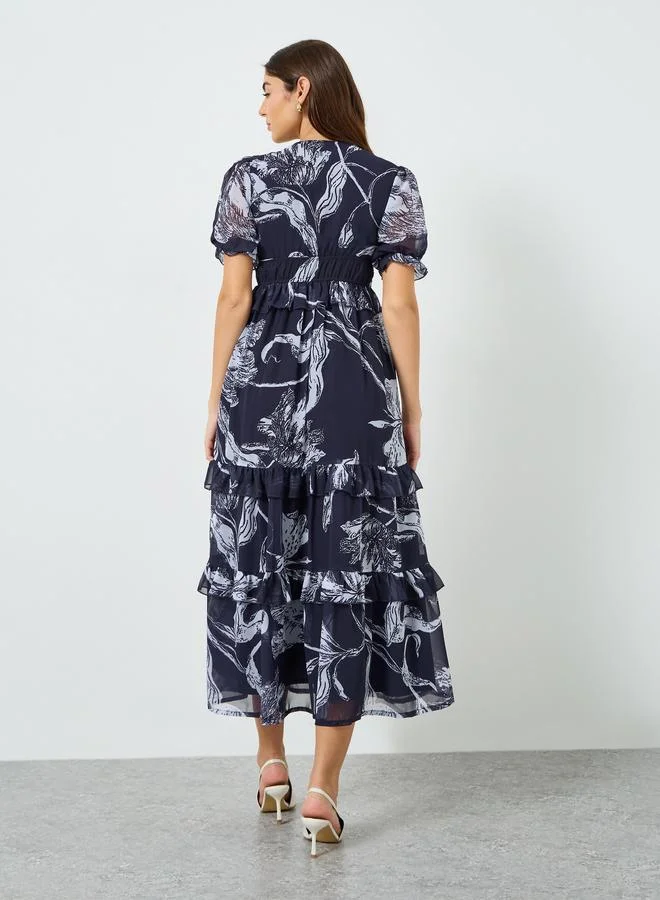 Styli  Women Floral Print A-Line Maxi Dress for Women | Best Price UAE